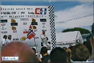 Steve Curtis Spraying The Champagne At The 2002 Class 1 British Grand Prix