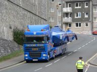 Roscioli Hotels Lowered into the wet pits at the 2005 British Grand Prix